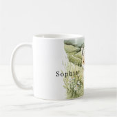 Fox Daisy Flowers コーヒーマグカップ (左)