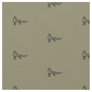 Fox fabric - earth colour ファブリック