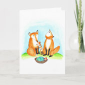 Fox Family New Baby Adoption Card カード (正面)