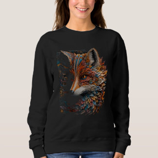 Fox Fantasy - Art Mandala Artwork Animal Fox スウェットシャツ