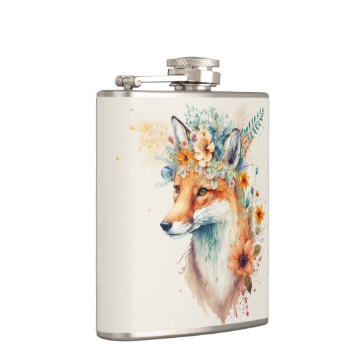Fox Flower Crown Watercolor                        フラスク (右)