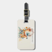Fox Flower Crown Watercolor                        ラゲッジタグ (正面縦)