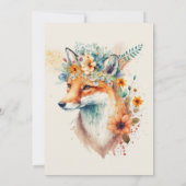 Fox Flower Crown Watercolor                        招待状 (裏面)