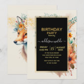 Fox Flower Crown Watercolor                        招待状 (正面/裏面)