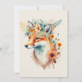 Fox Flower Crown Watercolor                        招待状 (裏面)