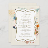 Fox Flower Crown Watercolor                        招待状 (正面/裏面)