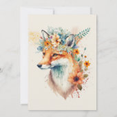 Fox Flower Crown Watercolor                        招待状 (裏面)