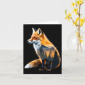 Fox Forest Nature Lover Mountains Hiking Camng Bus カード (黄色い花)