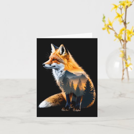 Fox Forest Nature Lover Mountains Hiking Camng Bus カード (黄色い花)