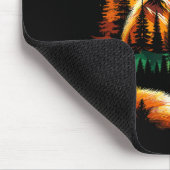 Fox Forest Nature Lover Mountains Hiking Camping  マウスパッド (コーナー)