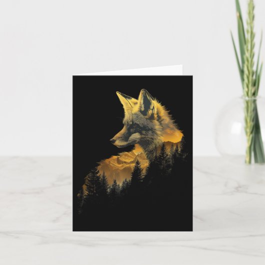 Fox Forest Nature Lover Mountains Hiking Camping H カード (正面)