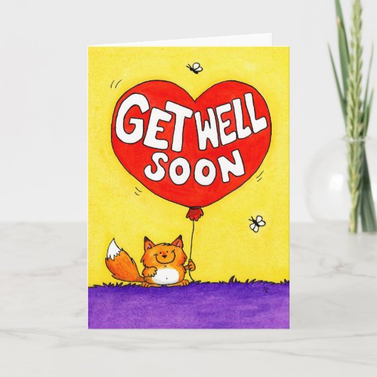 Fox Get Well Soon Greeting  カード (正面)