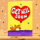 Fox Get Well Soon Greeting  カード