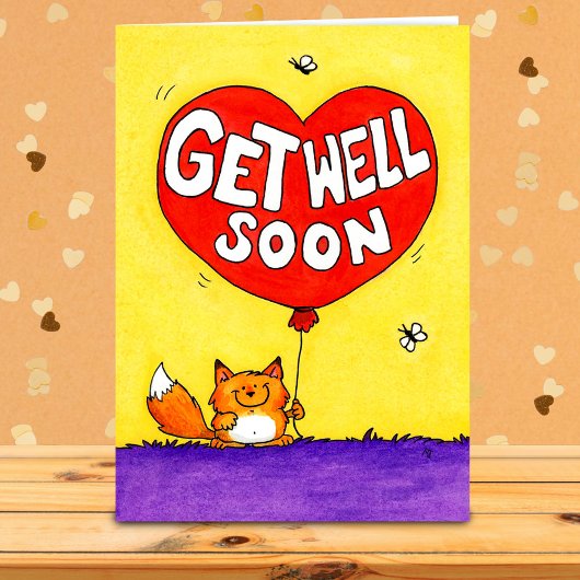 Fox Get Well Soon Greeting  カード