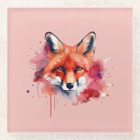 Fox Glass Coaster ガラスコースター (正面)