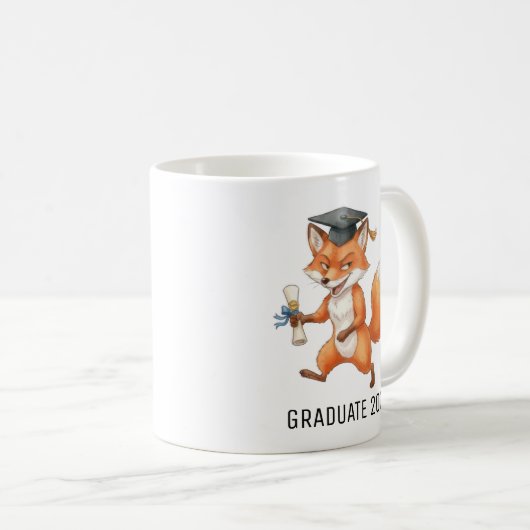 Fox Graduation Personalized コーヒーマグカップ (正面右)