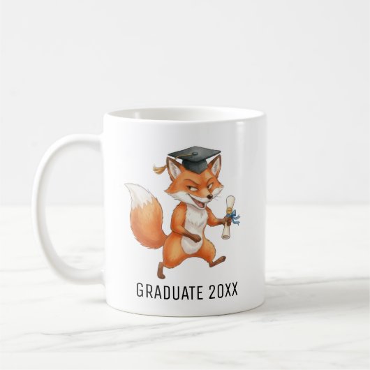 Fox Graduation Personalized コーヒーマグカップ (左)