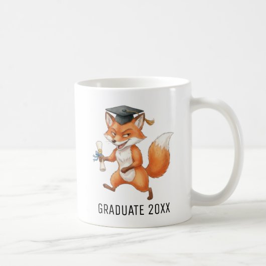 Fox Graduation Personalized コーヒーマグカップ (右)