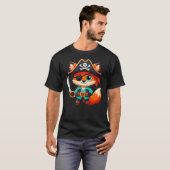 Fox Halloween Pirate Kids Women Men Fox Tシャツ (正面フル)
