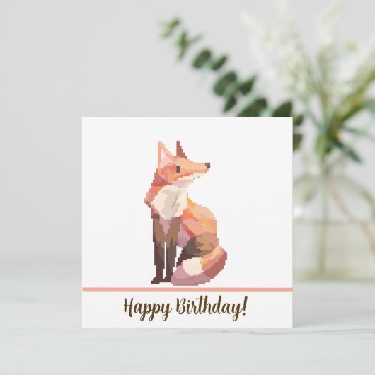 Fox Happy birthday Pixelart, Pixel Art カード (スタンド正面)