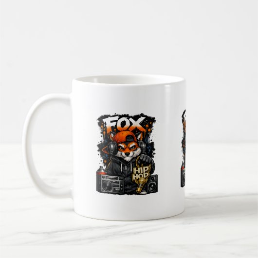 Fox Hip Hop Style コーヒーマグカップ (左)