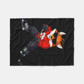 Fox Ice Hockey Player  フリースブランケット (正面(横))