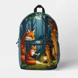 Fox in a Magical Forest Library プリントバックパック
