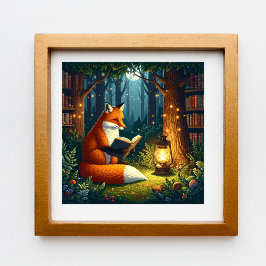 Fox in a Magical Forest Library ポスター