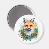 Fox in Holly マグネット (正面/裏面)