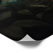 Fox In Magic Flower Forest Print, Dark Academia ポスター (角)