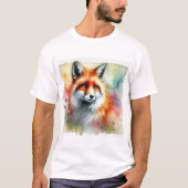Fox in the Serene Forest 230924AREF126 - Watercolo Tシャツ (正面)