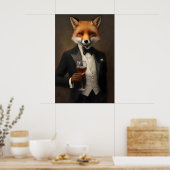 Fox In Tuxedo Poster, Animal Poster, Fox In Suit ポスター (キッチン)