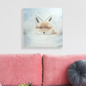 Fox in winter canvas art キャンバスプリント (インサイチュ (リビング))