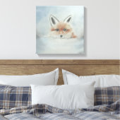 Fox in winter canvas art キャンバスプリント (インサイチュ (寝室))