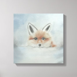 Fox in winter canvas art キャンバスプリント