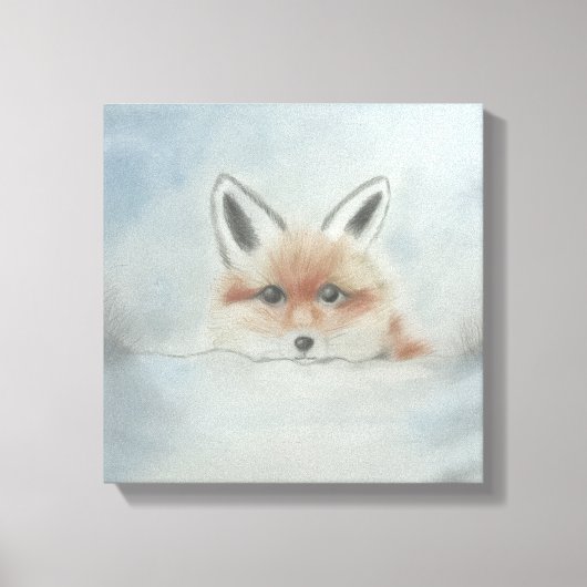 Fox in winter canvas art キャンバスプリント (正面)