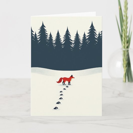 Fox In Winter Wonderland Card カード (正面)