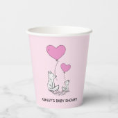 Fox Kit Heart Balloons Design Paper Cups 紙コップ (裏面)