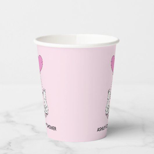 Fox Kit Heart Balloons Design Paper Cups 紙コップ (左)