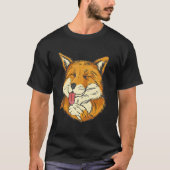 Fox licking his mitts tシャツ (正面)