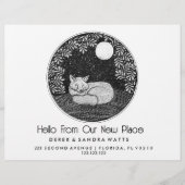 Fox Lino Style Change of Address Card | Hand-Drawn チラシ (正面)