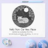 Fox Lino Style Change of Address Card | Hand-Drawn チラシ (シングル)