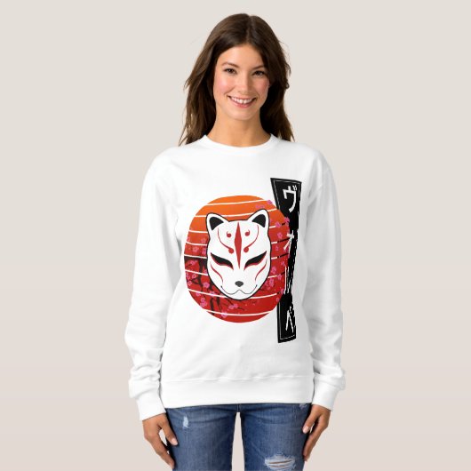 fox mask design スウェットシャツ (正面フル)