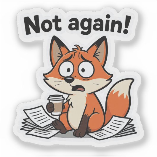 Fox Meme Cartoon Funny シール (正面)