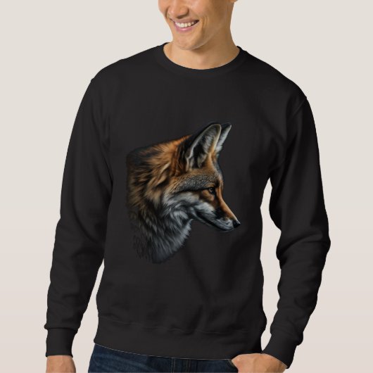 Fox motif animal  animal print fox  1 スウェットシャツ (正面)