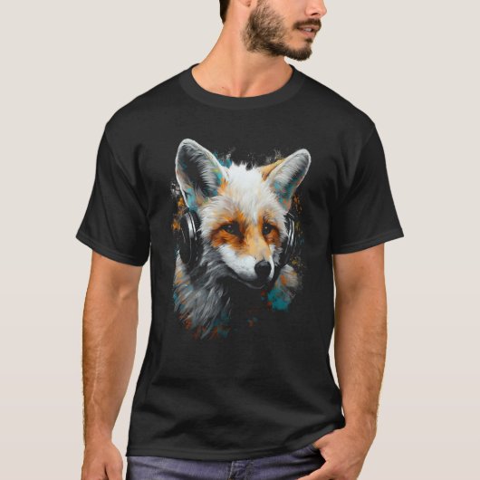 Fox Music  Animal Headphones Fox Tシャツ (正面)