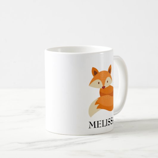 Fox Name Personalized コーヒーマグカップ (正面右)