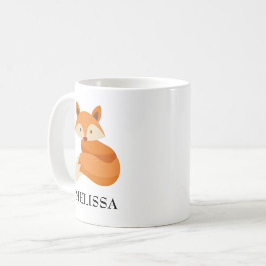 Fox Name Personalized コーヒーマグカップ (正面左)