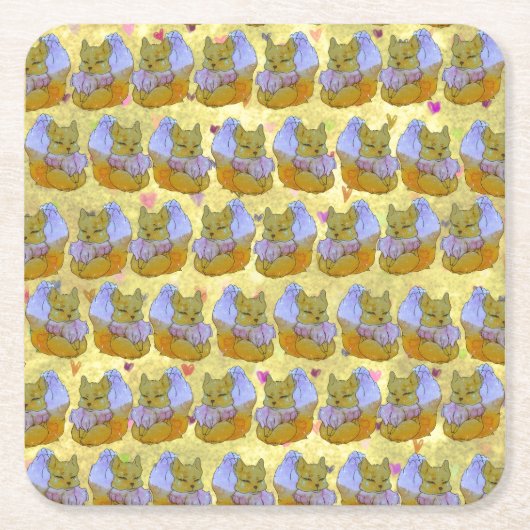 Fox named Dice スクエアペーパーコースター (正面)