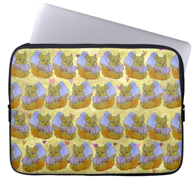 Fox named Dice ラップトップスリーブ (正面)